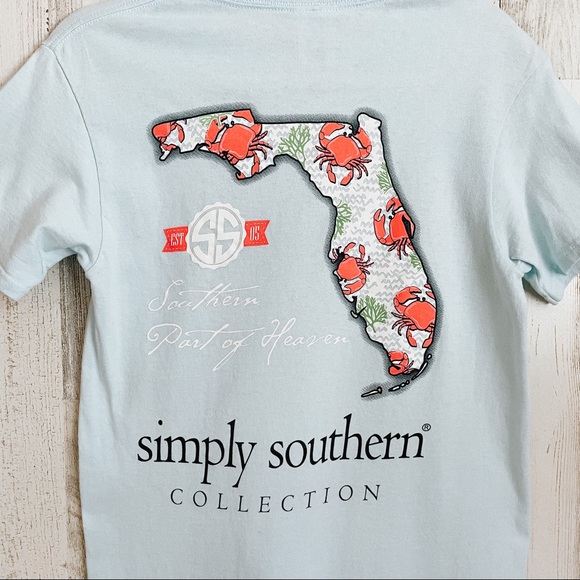 Simply Southern Tops - Simply Southern Light Blue Florida Tee Small